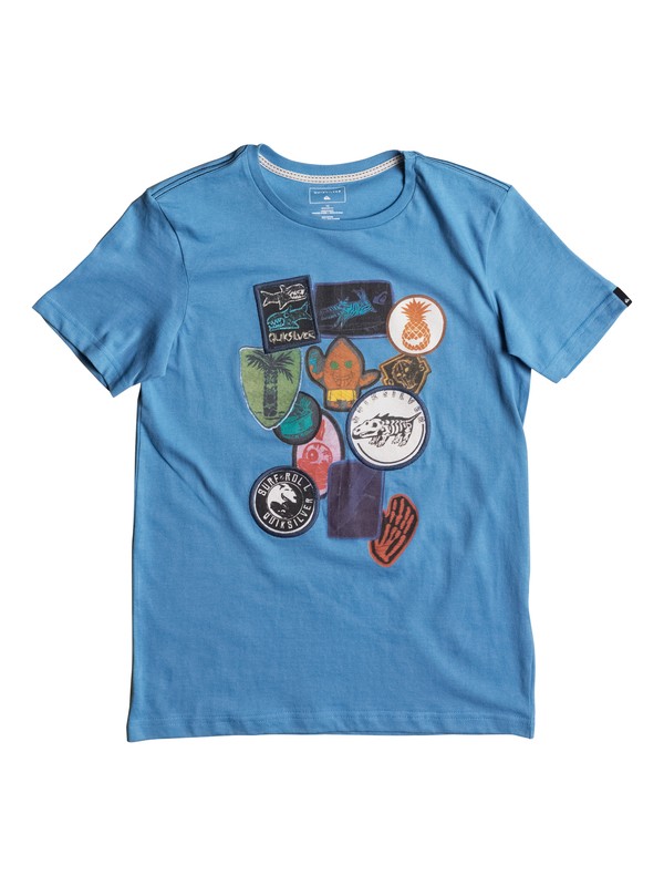 quiksilver, Badges - T Shirt, CENDRE BLUE (bll0) 0 Badges - T Shirt EQBZT03586 Quiksilver
