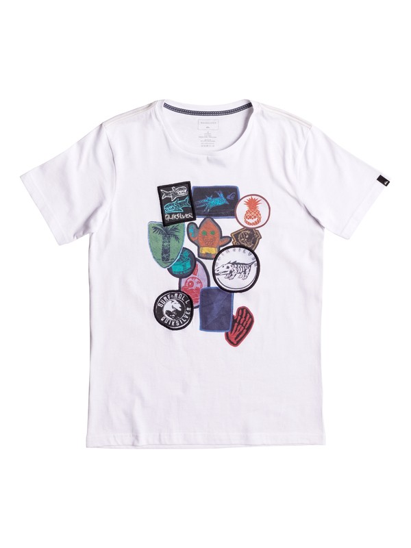 quiksilver, Badges - T Shirt pour Garçon 8-16 ans, WHITE (wbb0) 0 Badges - T Shirt pour Garçon 8-16 ans Blanc EQBZT03586 Quiksilver