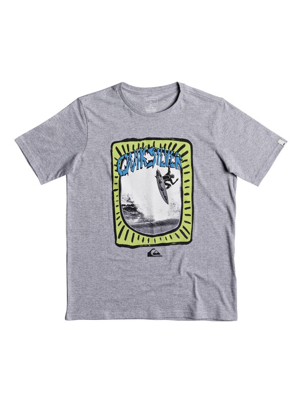 quiksilver, Classic Hulu Pena - T Shirt col rond pour Garçon 8-16 ans, LIGHT GREY HEATHER (sjsh) 0 Classic Hulu Pena - T Shirt col rond pour Garçon 8-16 ans Gris EQBZT03663 Quiksilver