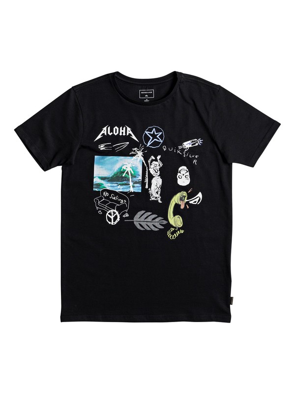 quiksilver, Classic Puke Katuna - T Shirt col rond pour Garçon 8-16 ans, BLACK (kvj0) 0 Classic Puke Katuna - T Shirt col rond pour Garçon 8-16 ans Noir EQBZT03669 Quiksilver