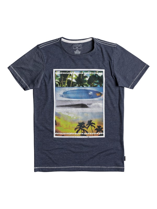 quiksilver, Heather Place To Be - T-shirt col rond, NAVY BLAZER HEATHER (byjh) 0 Heather Place To Be - T-shirt col rond Bleu EQBZT03692 Quiksilver