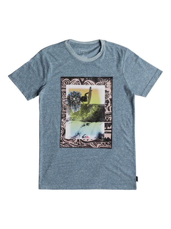 quiksilver, Triblend Border Line - T Shirt col rond, REAL TEAL HEATHER (bprh) 0 Triblend Border Line - T Shirt col rond Bleu EQBZT03696 Quiksilver