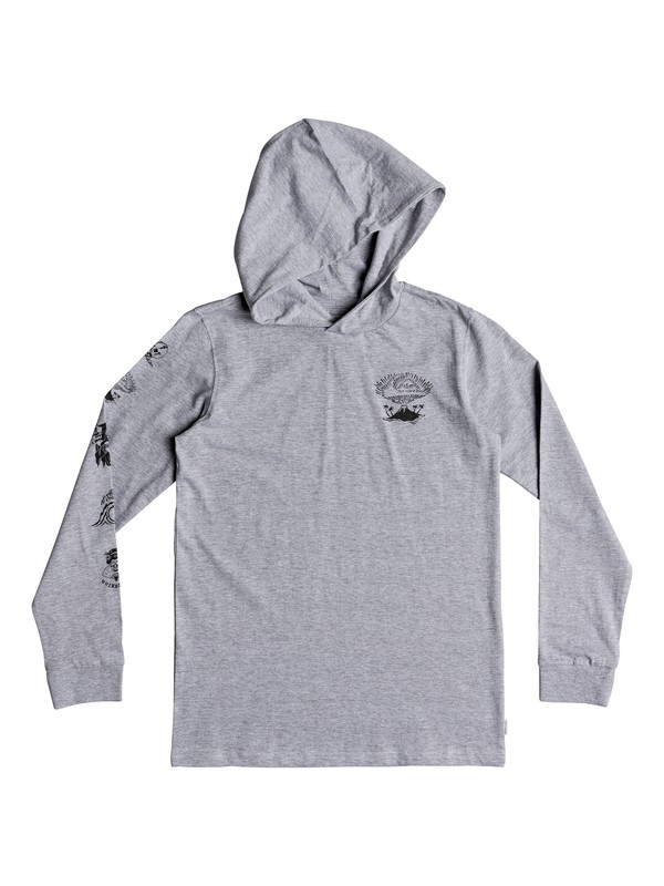 quiksilver, Boy's 8-16 Jiga Bachi Long Sleeve Hooded Tee, ATHLETIC HEATHER (sgrh) 0 Boy's 8-16 Jiga Bachi Long Sleeve Hooded Tee Grey EQBZT03869 Quiksilver