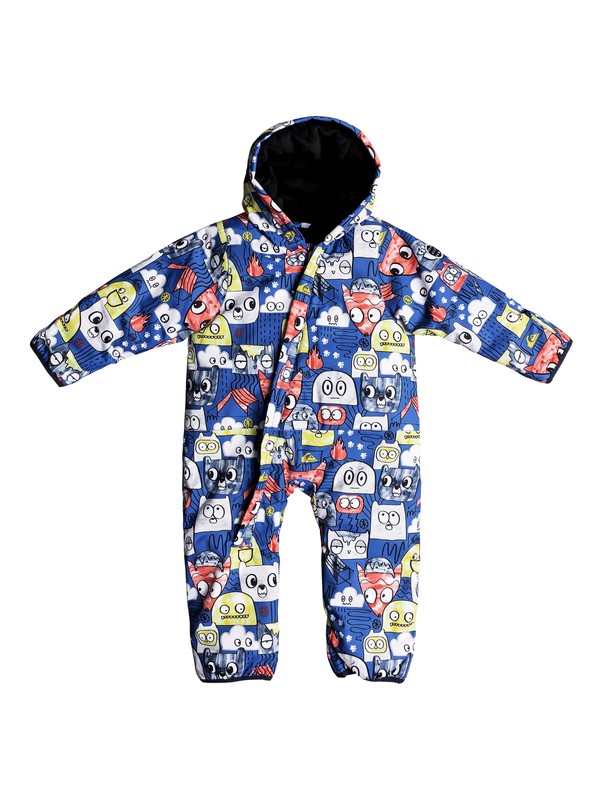 quiksilver, Baby Little Rookie Snow Suit, DAPHNE BLUE_ANIMAL PARTY (bqc1) 0 Baby Little Rookie Snow Suit Blue EQITS03004 Quiksilver