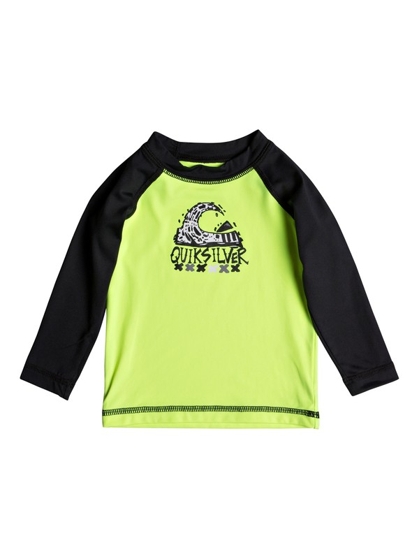 quiksilver, Bubble Dream - Long Sleeve UPF 50 Rash Vest, SAFTEY YELLOW/BLACK (xggk) 0 Bubble Dream - Long Sleeve UPF 50 Rash Vest Green EQIWR03013 Quiksilver