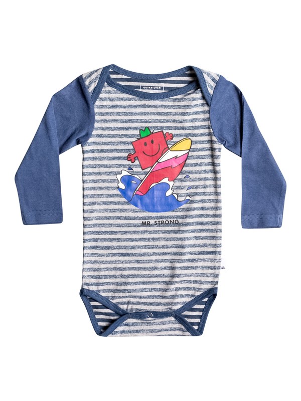 quiksilver, Mr Strong Body - Super-Soft Long Sleeve T-Shirt for Baby Boys, DARK DENIM (brq0) 0 Mr Strong Body - Super-Soft Long Sleeve T-Shirt for Baby Boys Blue EQIZT03025 Quiksilver