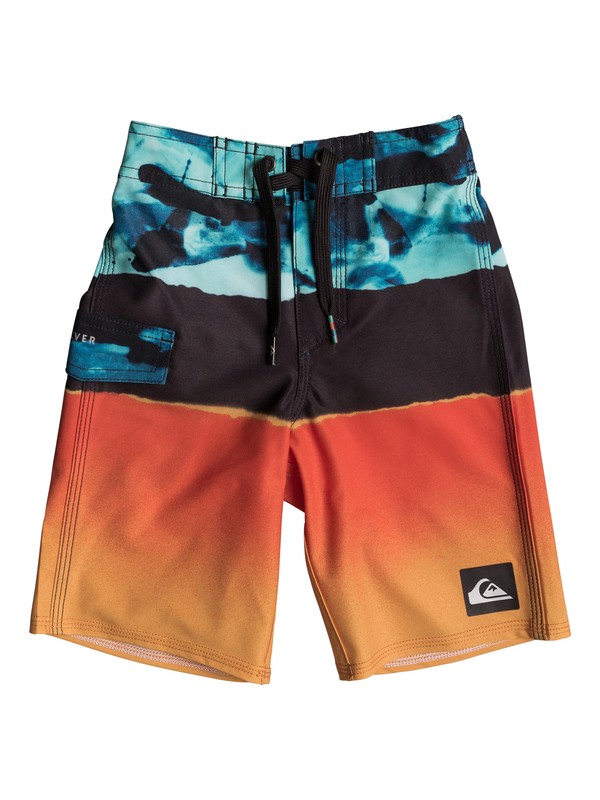quiksilver, Boy's 2-7 Blocked Resin Camo 14" Boardshorts, MOROCCAN BLUE (bsg6) 0 Boy's 2-7 Blocked Resin Camo 14" Boardshorts EQKBS03110 Quiksilver