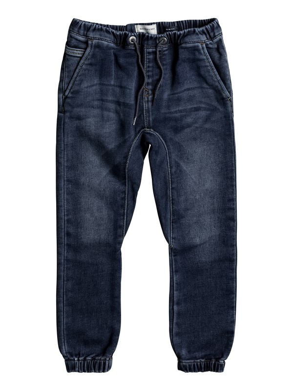 quiksilver, Fonic Hash Blue - Slim Fit Denim Joggers, HASH BLUE (bpyw) 0 Fonic Hash Blue - Slim Fit Denim Joggers Blue EQKDP03067 Quiksilver
