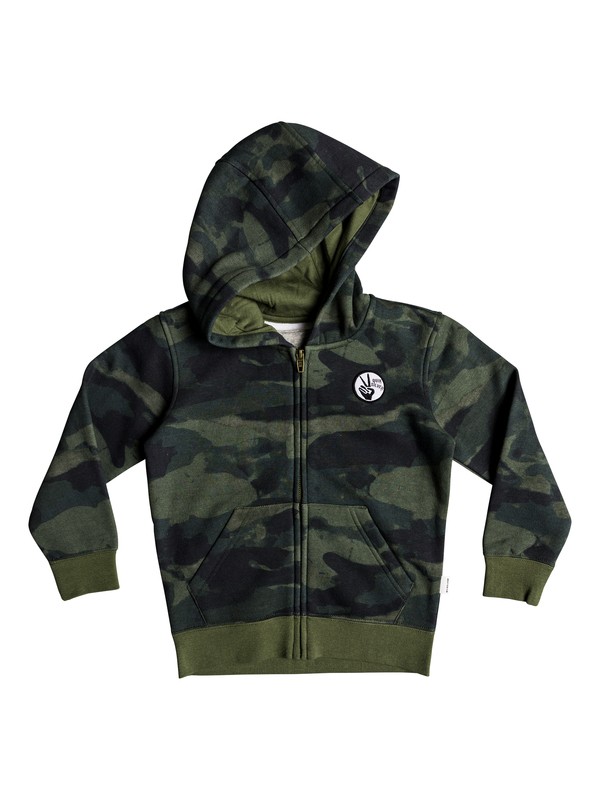 quiksilver, Toko Bear - Con capucha y cremallera para Chicos 2-7, FOUR LEAF CLOVER CAMO S318 (gph6) 0 Toko Bear - Con capucha y cremallera para Chicos 2-7 Verde EQKFT03255 Quiksilver