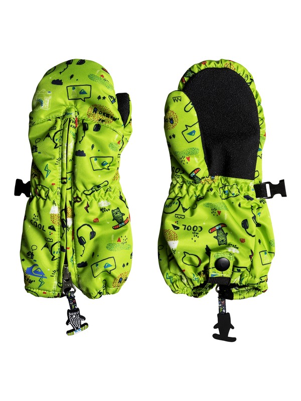 quiksilver, Boy's 2-7 Indie Snowboard/Ski Mittens, LIME GREEN_MOAM TATT (gjz3) 0 Boy's 2-7 Indie Snowboard/Ski Mittens Green EQKHN03004 Quiksilver