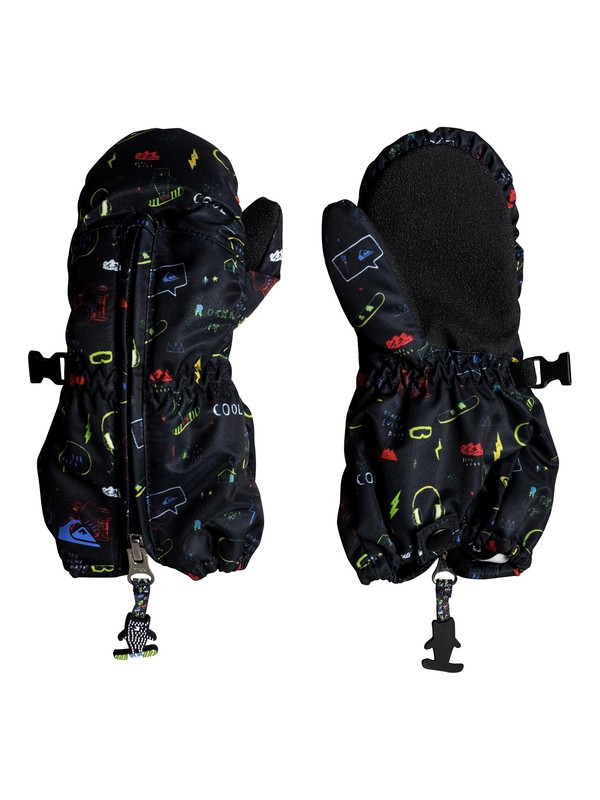 quiksilver, Boy's 2-7 Indie Snowboard/Ski Mittens, BLACK_MAOAM TATT (kvj6) 0 Boy's 2-7 Indie Snowboard/Ski Mittens Black EQKHN03004 Quiksilver