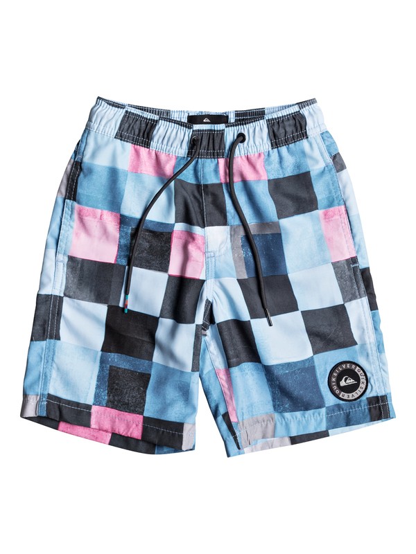 quiksilver, RESIN CHECK VOLLEY BOY 14, ATOMIC BLUE (bmm6) 0 RESIN CHECK VOLLEY BOY 14 EQKJV03045 Quiksilver