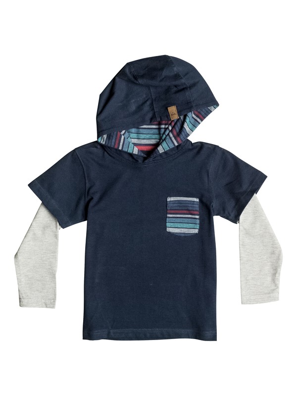 quiksilver, Boy's 2-7 Sun Shines Hooded Long Sleeve Tee, NAVY BLAZER (byj0) 0 Boy's 2-7 Sun Shines Hooded Long Sleeve Tee EQKKT03060 Quiksilver