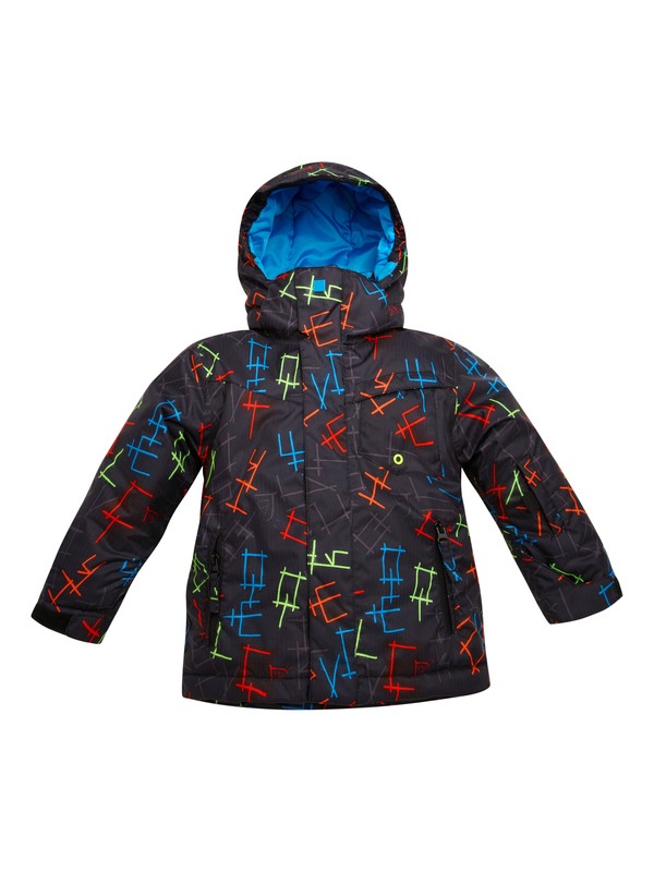 quiksilver, Boys 2-4 Little Mission Jacket, STICKERFREEZED CAVIAR (kvk4) 0 Boys 2-4 Little Mission Jacket EQKTJ00012 Quiksilver