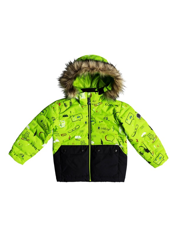 quiksilver, Edgy - Snow Jacket for Boys 2-7, LIME GREEN_MOAM TATT (gjz3) 0 Edgy - Snow Jacket for Boys 2-7 Green EQKTJ03008 Quiksilver