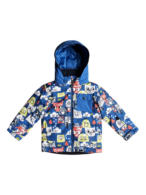 quiksilver, Boy's 2-7 Little Mission Snow Jacket, DAPHNE BLUE_ANIMAL PARTY (bqc1) 0 Boy's 2-7 Little Mission Snow Jacket Blue EQKTJ03009 Quiksilver