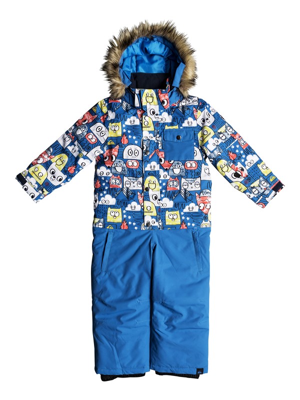 quiksilver, Rookie - Snowsuit for Boys 2-7, DAPHNE BLUE_ANIMAL PARTY (bqc1) 0 Rookie - Snowsuit for Boys 2-7 Blue EQKTS03004 Quiksilver