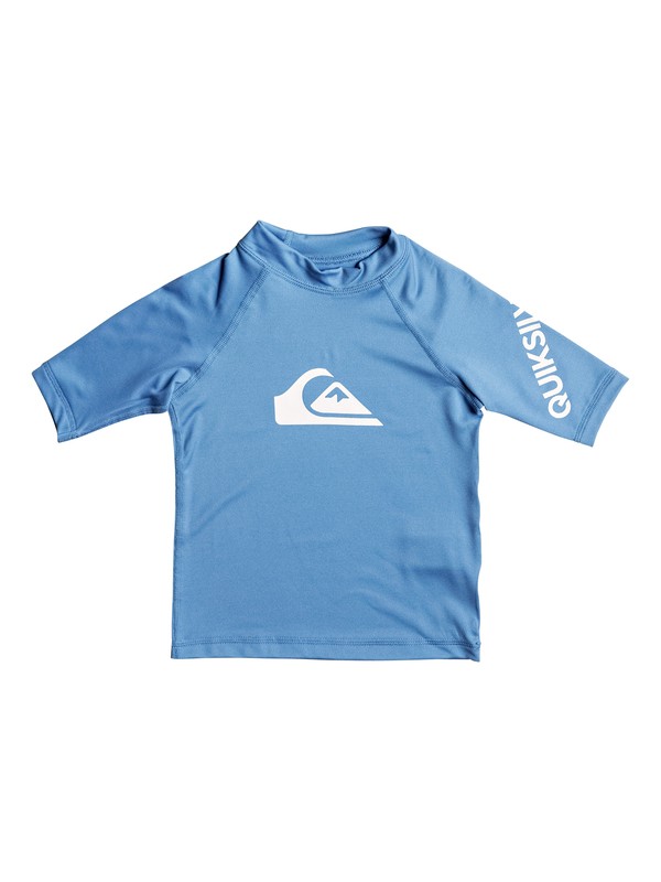 quiksilver, Boy's 2-7 All Time Short Sleeve UPF 50 Rashguard, CENDRE BLUE (bll0) 0 Boy's 2-7 All Time Short Sleeve UPF 50 Rashguard Blue EQKWR03019 Quiksilver