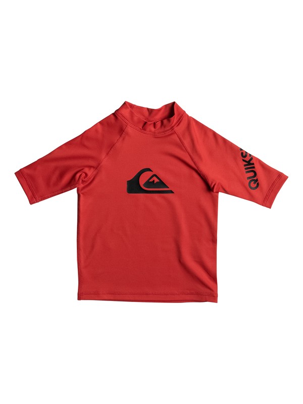 quiksilver, Boys 2 - 7 All Time Short Sleeve UPF 50 Rashguard, QUIK RED (rqr0) 0 Boys 2 - 7 All Time Short Sleeve UPF 50 Rashguard Red EQKWR03019 Quiksilver