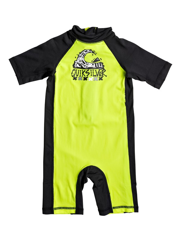quiksilver, Bubble Spring - Lycra une pièce manches courtes UPF 50 pour Garçon 2-7 ans, SAFETY YELLOW/ BLACK (xggk) 0 Bubble Spring - Lycra une pièce manches courtes UPF 50 pour Garçon 2-7 ans EQKWR03021 Quiksilver