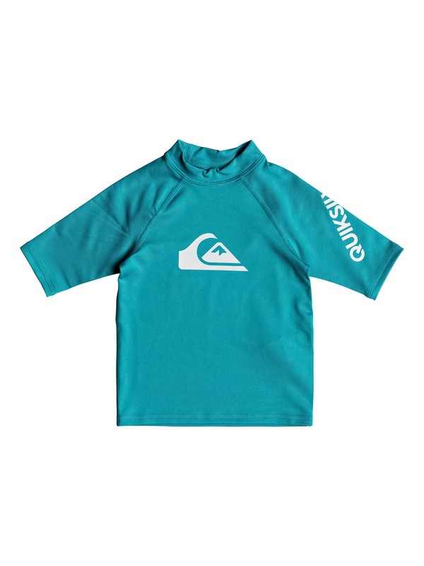 quiksilver, Boy's 2-7 All Time Short Sleeve UPF 50 Rash Guard, TYPHOON (bny0) 0 Boy's 2-7 All Time Short Sleeve UPF 50 Rash Guard Blue EQKWR03039 Quiksilver