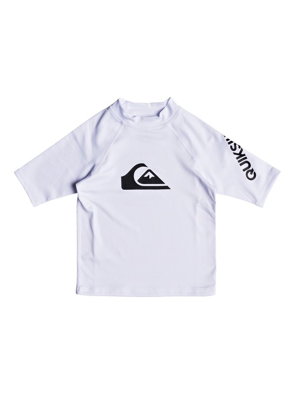 quiksilver, Boy's 2-7 All Time Short Sleeve UPF 50 Rash Guard, WHITE (wbb0) 0 Boy's 2-7 All Time Short Sleeve UPF 50 Rash Guard White EQKWR03039 Quiksilver