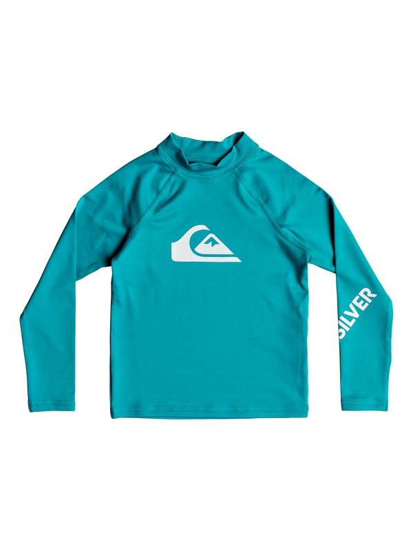 quiksilver, Boy's 2-7 All Time Long Sleeve UPF 50 Rash Guard, TYPHOON (bny0) 0 Boy's 2-7 All Time Long Sleeve UPF 50 Rash Guard Blue EQKWR03040 Quiksilver