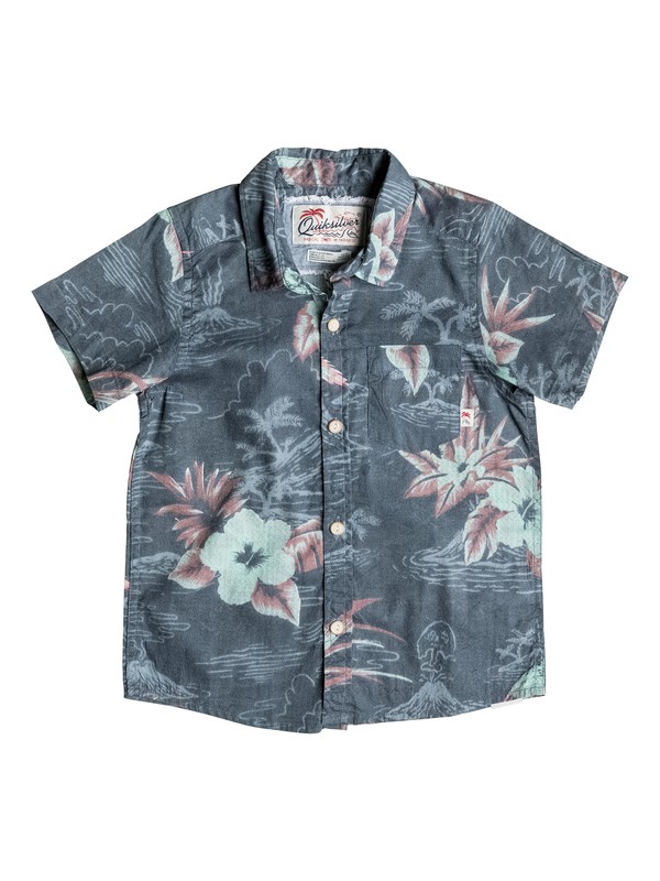 quiksilver, Boy's 2-7 Parrot Jungle Short Sleeve Shirt, PARROT JUNGLE NAVY (byj6) 0 Boy's 2-7 Parrot Jungle Short Sleeve Shirt EQKWT03081 Quiksilver