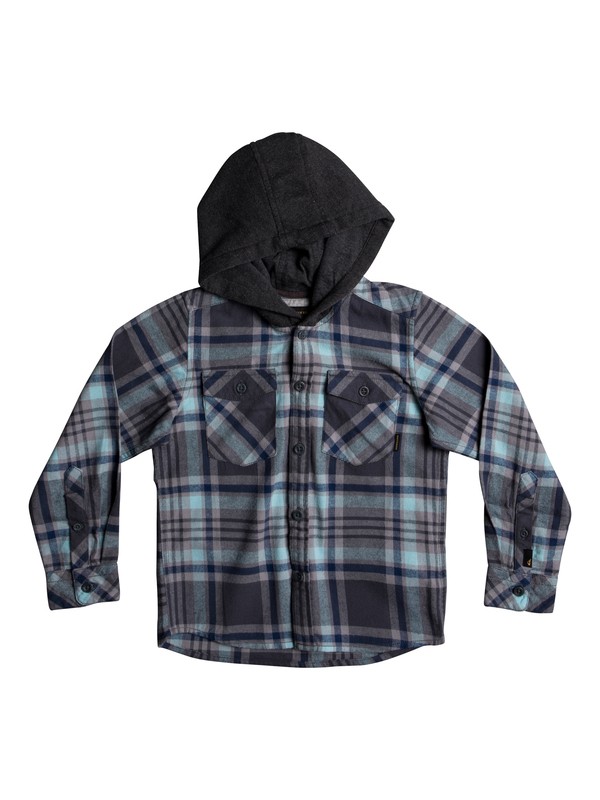quiksilver, Boy's 2-7 Tang Hooded Long Sleeve Shirt, BLUE LIGHT HOODED (bek1) 0 Boy's 2-7 Tang Hooded Long Sleeve Shirt EQKWT03127 Quiksilver
