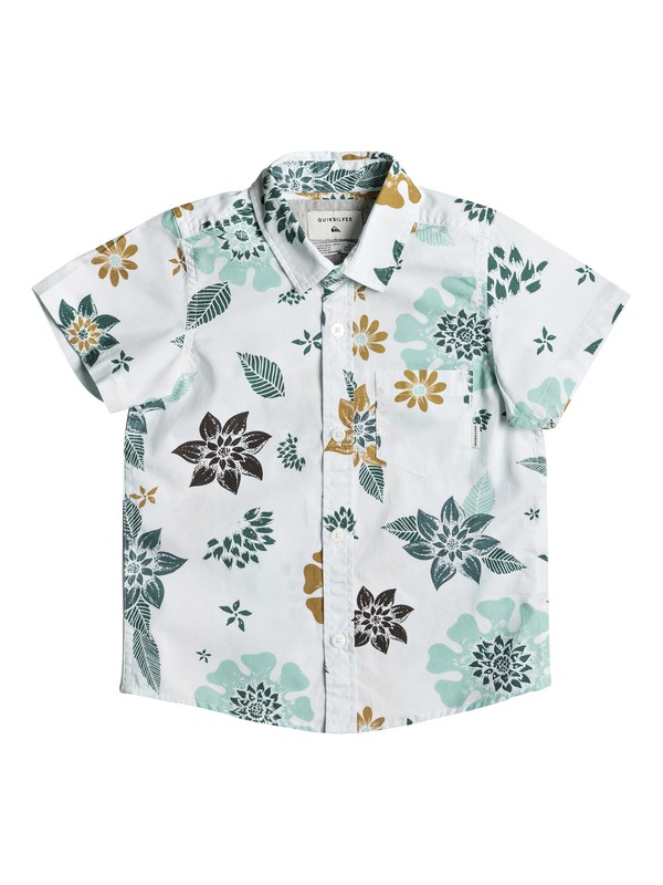 quiksilver, Boys 2 - 7 Sunset Floral Short Sleeve Shirt, WHITE SUNSET FLORAL SS (wbb6) 0 Boys 2 - 7 Sunset Floral Short Sleeve Shirt White EQKWT03134 Quiksilver