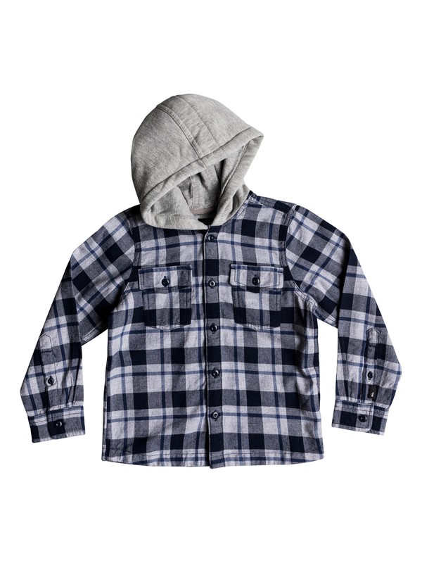 quiksilver, Boy's 2-7 Snap Up Long Sleeve Shirt, NAVY BLAZER SNAP UP (byj1) 0 Boy's 2-7 Snap Up Long Sleeve Shirt Blue EQKWT03141 Quiksilver