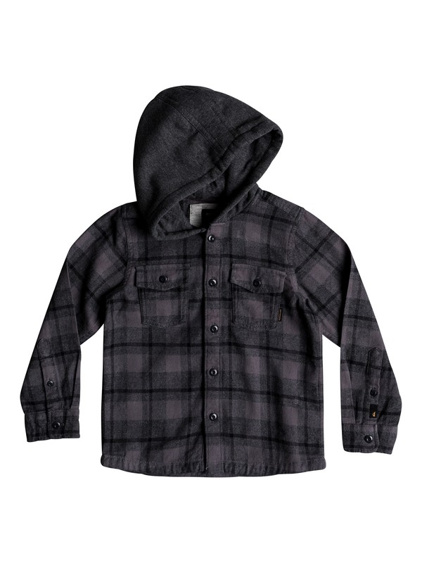quiksilver, Boy's 2-7 Snap Up Long Sleeve Shirt, MGH SNAP UP (kpv1) 0 Boy's 2-7 Snap Up Long Sleeve Shirt Black EQKWT03141 Quiksilver