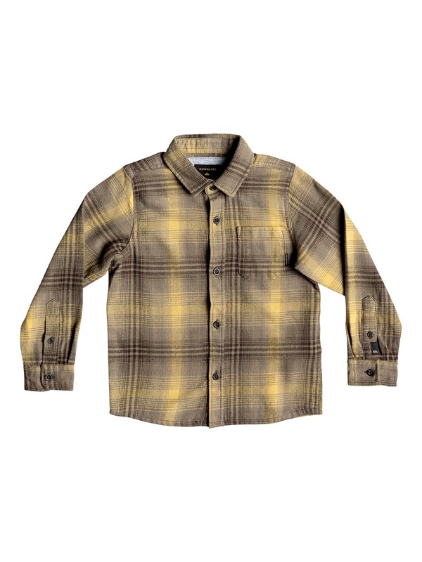 quiksilver, Boy's 2-7 Fatherfly Long Sleeve Shirt, CHOCOLATE BROWN FATHERFLY CHEC (csd1) 0 Boy's 2-7 Fatherfly Long Sleeve Shirt Brown EQKWT03143 Quiksilver