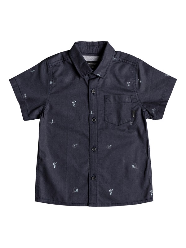 quiksilver, Boy's 2-7 Mini Kamakura Short Sleeve Shirt, BLUE NIGHT MINI MO (bst6) 0 Boy's 2-7 Mini Kamakura Short Sleeve Shirt Blue EQKWT03147 Quiksilver