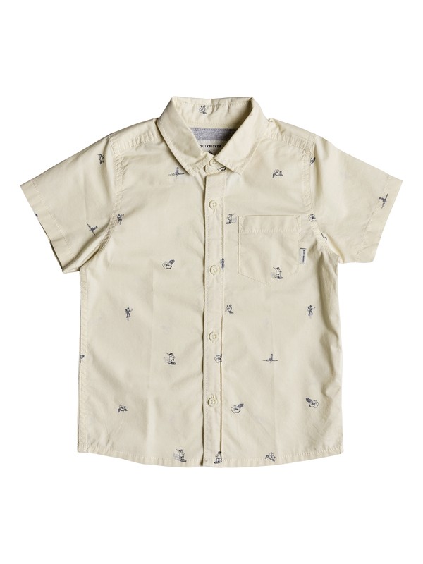 quiksilver, Boy's 2-7 Mini Kamakura Short Sleeve Shirt, BIRCH MINI MO (tfl6) 0 Boy's 2-7 Mini Kamakura Short Sleeve Shirt Beige EQKWT03147 Quiksilver