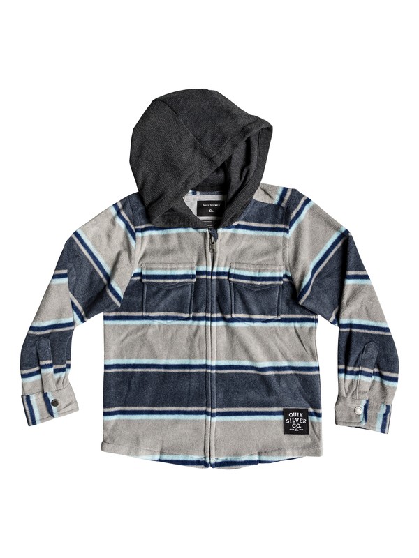 quiksilver, Boy's 2-7 Surf Days Long Sleeve Hooded Shirt, BLUE NIGHT SURF DAYS STRIPE (bst3) 0 Boy's 2-7 Surf Days Long Sleeve Hooded Shirt Blue EQKWT03151 Quiksilver