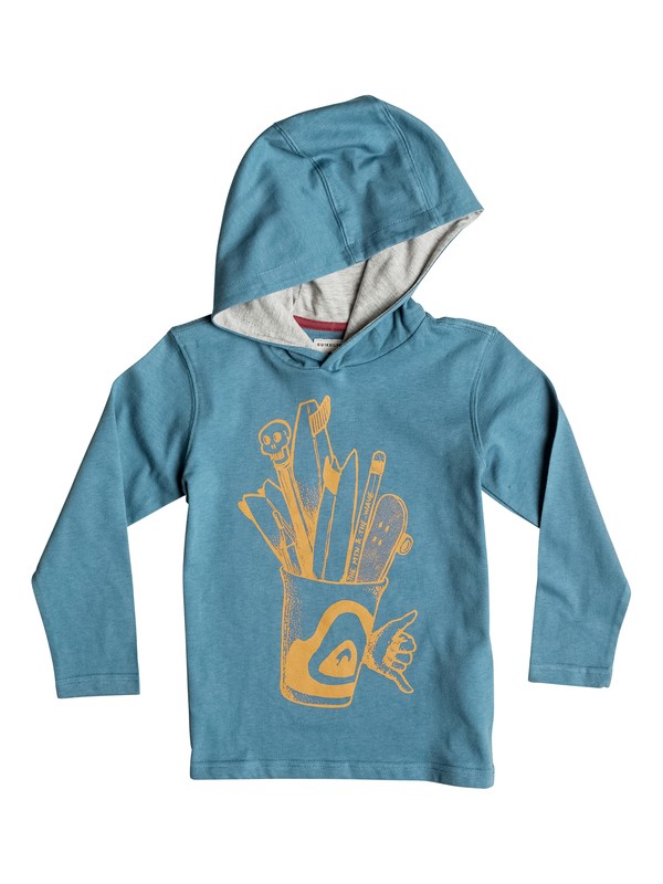 quiksilver, Pencils - Tee-Shirt à manches longues et à capuche, CAPTAINS BLUE (bme0) 0 Pencils - Tee-Shirt à manches longues et à capuche EQKZT03076 Quiksilver