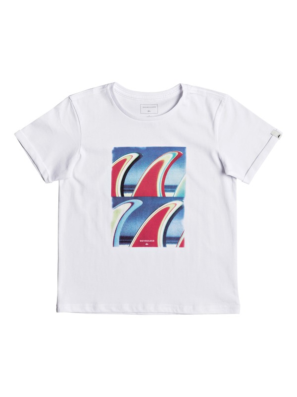 quiksilver, Classic Fin Fanatic - T-Shirt for Boys 2-7, WHITE (wbb0) 0 Classic Fin Fanatic - T-Shirt for Boys 2-7 White EQKZT03192 Quiksilver
