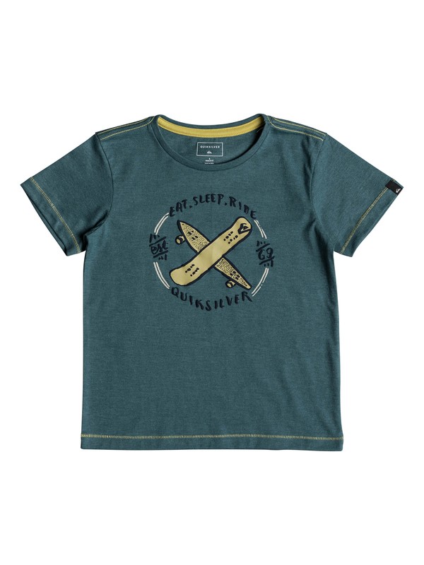 quiksilver, Eat And Ride - T-Shirt, TAPESTRY HEATHER (bphh) 0 Eat And Ride - T-Shirt Blue EQKZT03218 Quiksilver
