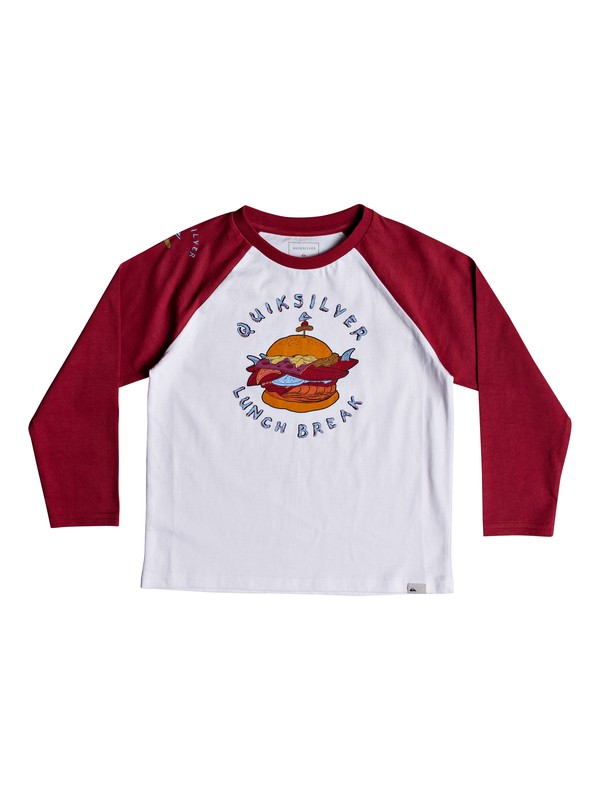 quiksilver, Quik Lunch - Long Sleeve T-Shirt for Boys 2-7, WHITE (wbb0) 0 Quik Lunch - Long Sleeve T-Shirt for Boys 2-7 White EQKZT03234 Quiksilver