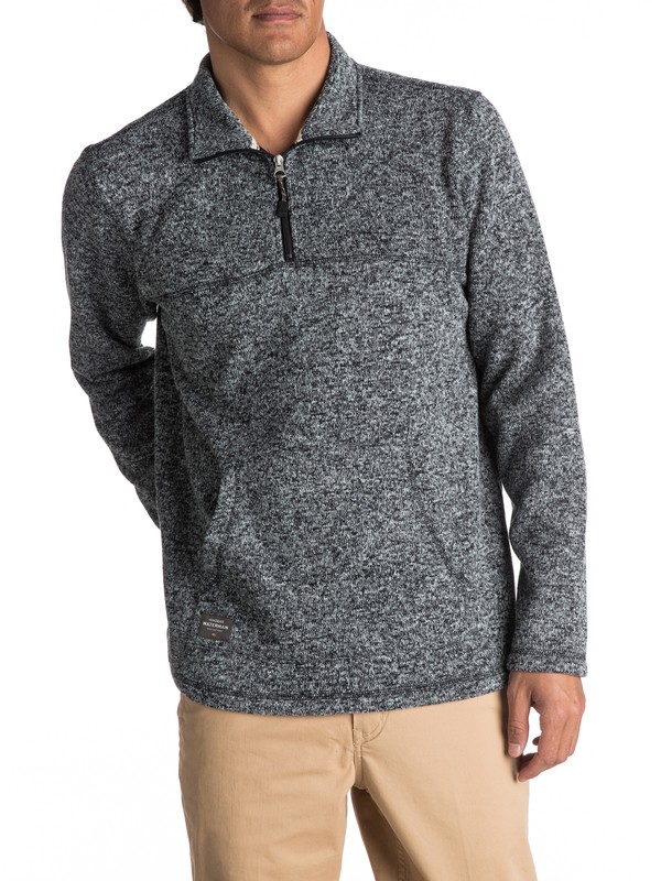 quiksilver, Waterman Mormont 3/4 Zip Sweatshirt, BLACK (kvj0) 0 Waterman Mormont 3/4 Zip Sweatshirt EQMFT03003 Quiksilver