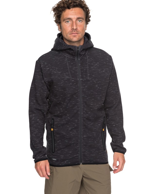quiksilver, Waterman Quiksilver - Technical Zip-Up Hoodie for Men, CHARCOAL HEATHER (ktah) 0 Waterman Quiksilver - Technical Zip-Up Hoodie for Men EQMFT03011 Quiksilver