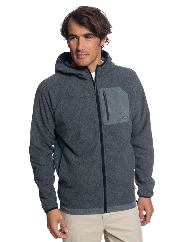 quiksilver, Waterman Bigger Boat - Sudadera reforzada con capucha y cremallera para Hombre, CHARCOAL HEATHER (ktah) 0 Waterman Bigger Boat - Sudadera reforzada con capucha y cremallera para Hombre Negro EQMFT03026 Quiksilver