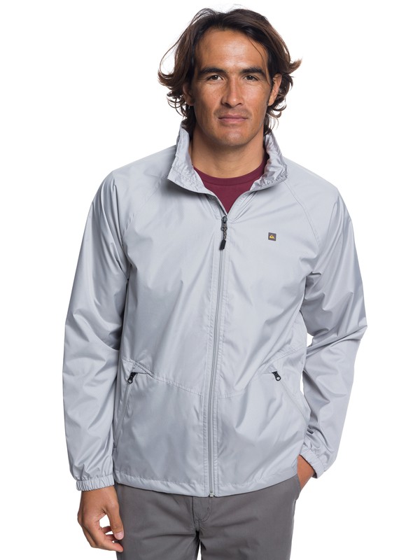 quiksilver, Waterman Shell Shock Water-Resistant Hooded Windbreaker, DRIZZLE (sjj0) 0 Waterman Shell Shock Water-Resistant Hooded Windbreaker Grey EQMJK03011 Quiksilver