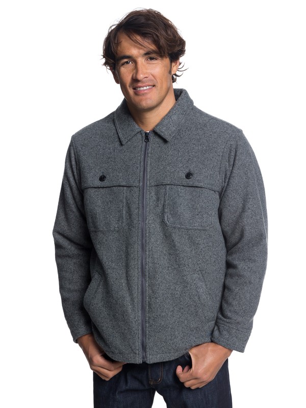 quiksilver, Waterman Lost Road - Veste zippée pour Homme, CHARCOAL MARL (knyh) 0 Waterman Lost Road - Veste zippée pour Homme Noir EQMJK03015 Quiksilver