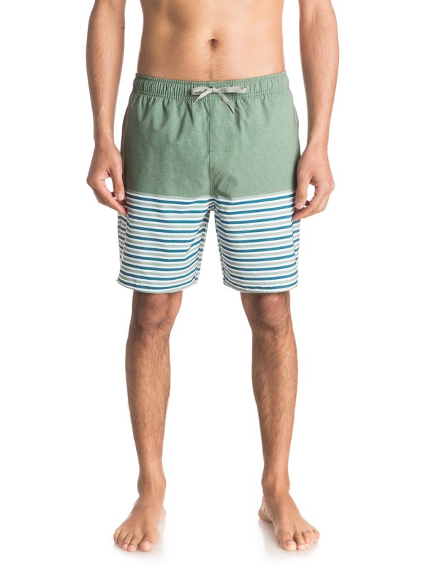 quiksilver, Waterman Breezy Stripe 18" - Schwimmshorts, WREATH (gnb0) 0 Waterman Breezy Stripe 18" - Schwimmshorts Grün EQMJV03005 Quiksilver
