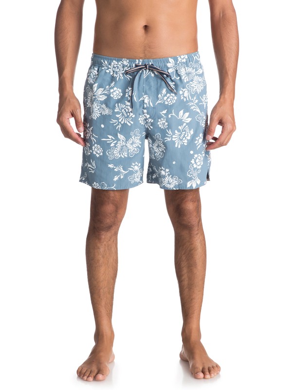 quiksilver, Waterman Om Floral 17" Volleys, BLUE SHADOW (bkq0) 0 Waterman Om Floral 17" Volleys Blue EQMJV03027 Quiksilver