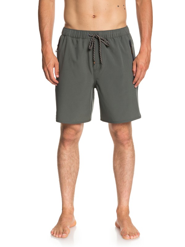 quiksilver, Waterman Lockdown 18" Volleys, DARK SHADOW (krp0) 0 Waterman Lockdown 18" Volleys Black EQMJV03036 Quiksilver