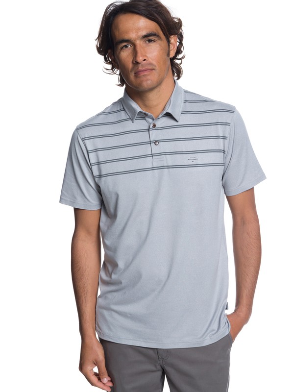 quiksilver, Waterman River Explorer Technical Short Sleeve Polo Shirt, GREY MARL (slrh) 0 Waterman River Explorer Technical Short Sleeve Polo Shirt Grey EQMKT03043 Quiksilver