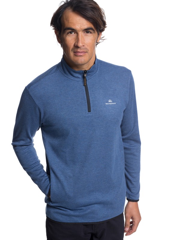 quiksilver, Waterman Sea Explorer Long Sleeve HalfNeck Top, ORION BLUE HEATHER (brgh) 0 Waterman Sea Explorer Long Sleeve HalfNeck Top Blue EQMKT03044 Quiksilver